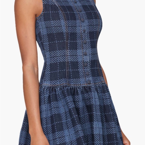 Avec Les Filles Blue Plaid women’s  Dress - Picture 3 of 5